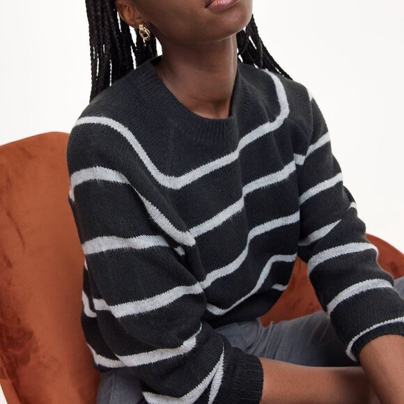 NWT Reitmans PlushSoft Long-Sleeve Striped Crew-Neck Sweater M - Picture 1 of 14